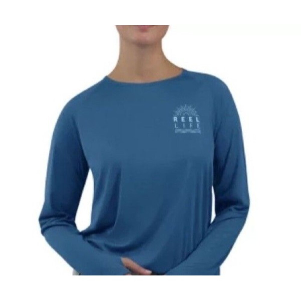 REEL LIFE WOMEN'S JAX BEACH LONG SLEEVE UV (UPF 50) Large Navy New - Picture 4 of 12